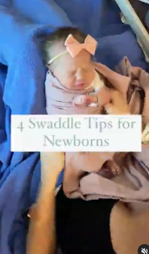 Swaddle tips Instagram Reel | The Peaceful Sleeper