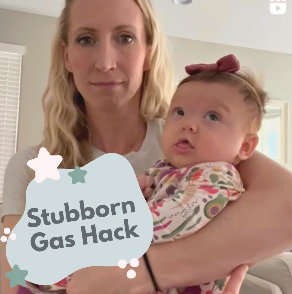 Instagram Reel for baby gas hack |The Peaceful Sleeper