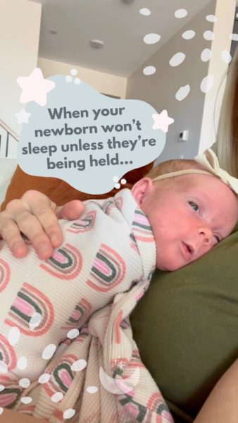 When Your Newborn Won't Sleep Unless They're Being Held | The Peaceful Sleeper