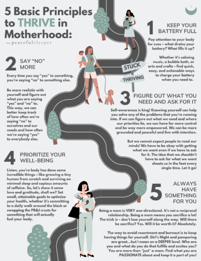 5 Basic Principles to Thrive in Motherhood | The Peaceful Sleeper