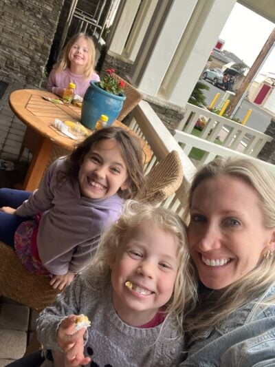 Chrissy with Girls Eating Donuts | The Peaceful Sleeper