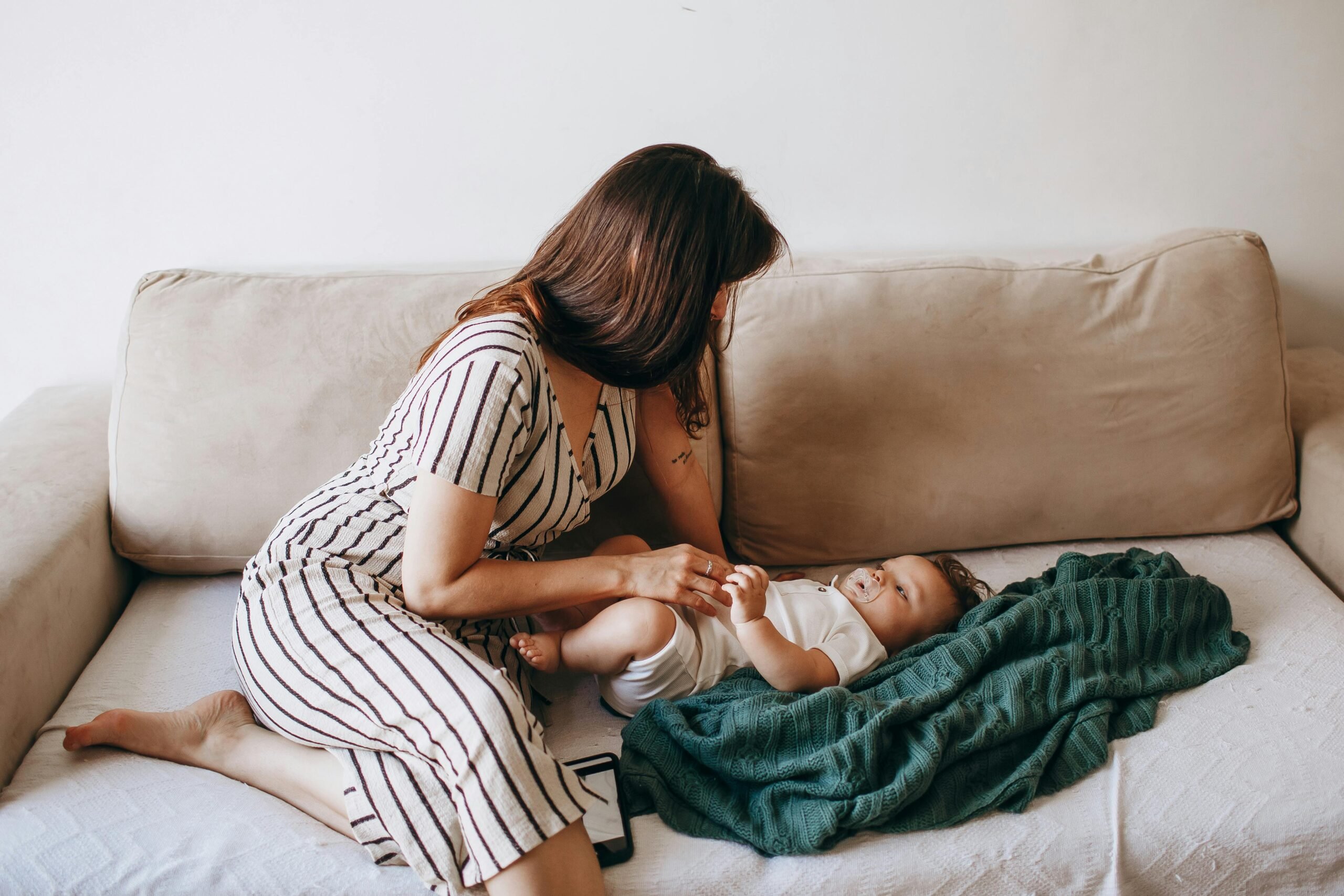 Mom and Baby on the Couch | The Peaceful Sleeper